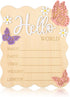 Lyreh Baby Announcement Sign, Rectangle Wooden Hello World Baby Sign with Flower and