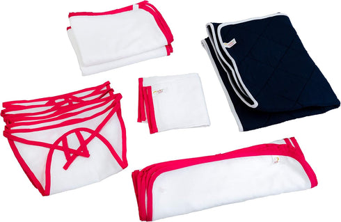 Set Set 6 6 2 2 1 JnB Jacha & Bacha Jumbo Gift for Newborns - of Nappies, Napkins, Towels, Burp Cloth, Liner - Pure