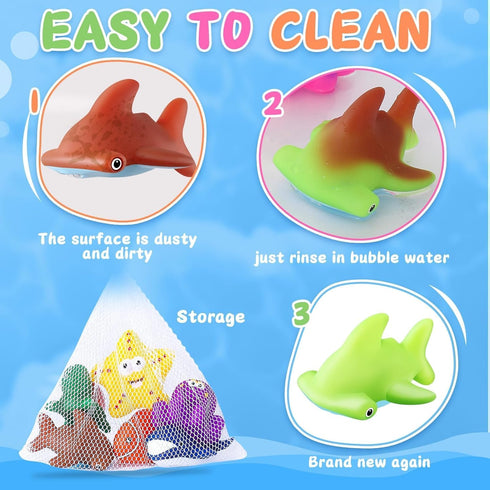 MACALOCA 1-3 4-8, Toddler Easter Egg Fillers Color Changing No Hole Bath Toys for Kids Ages Toddler Bath Toys Sea