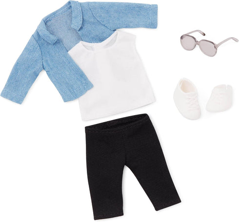 Lori Mini Boy Doll & Toy Living Room Furniture Set – 6-inch Doll with Sofa, Armchair, Coffee Table, Rug, Plants