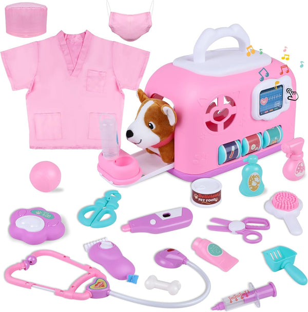 Gifts2U Pet Care Cage Play Set, Vet Clinic and Doctor Kit for