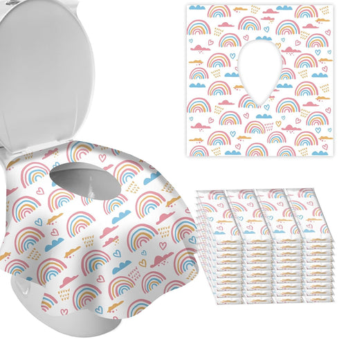 DEEKI 40 Pack Toilet Seat Covers Disposable, Safe No-Slip Waterproof for Kids Toddlers