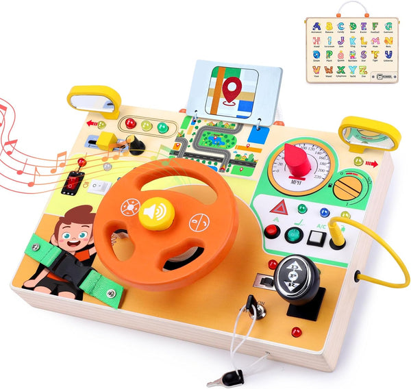 Grarain Busy Board for Toddlers - Montessori Educational Toy for 1-3 Year