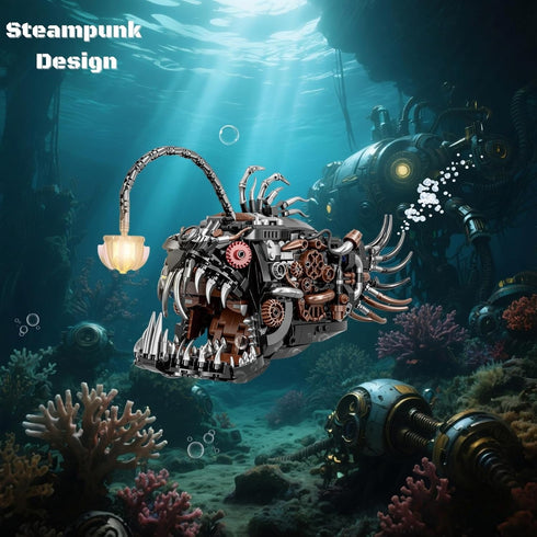 Set 8-14+, Adults(1038+Pieces) Mechanical Angler Fish Building Block - STEM Toys for Boys & Girls Deep Sea Ocean
