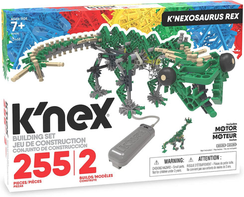 K'NEXosaurus Rex Building Set, 255 Pieces, Motorized Movement, STEM Dinosaur Toy