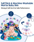 Dearlomum Baby Play Mat Baby Gym, Funny Play Piano Tummy Time Activity Mat with 5 Sensory Toys