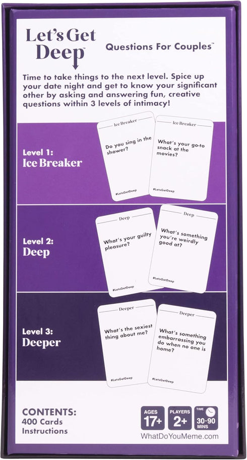 WHAT DO YOU MEME? Let's Get Deep Couples Questions Card Game, Love Couples Games and Date Night Ideas