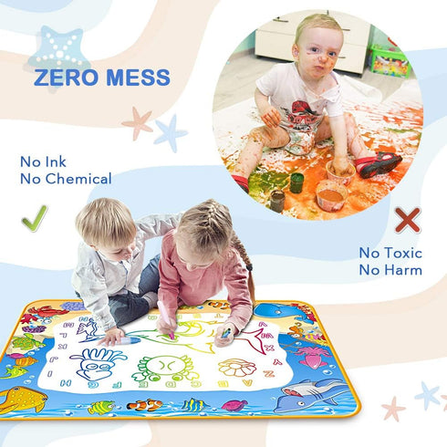 3 4 5 6 7 Water Doodle Mat - Kids Painting Writing Color Doodle Drawing Mat Toy Bring Magic Pens Educational Toys
