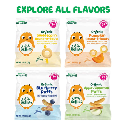 Pack, (Pack 18) Little Bellies Organic Round-a-Bouts Variety Sweetcorn & Pumpkin