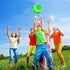 Hooqict 6 Pack 8.5 Inch Playground Balls - Inflatable Rainbow Sports Balls with Hand Pump and Portable Ball Net Bags