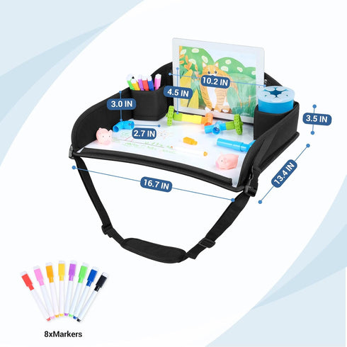 COOLBEBE -2PCS) Kids Travel Tray for Toddler Car Seat, Travel Tray for Airplane, Toddler Car Seat Lap Tray, Carseat