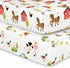 Jola's House 2 Pack Farm Animals Crib Sheets Neutral Newborn Nursery Farmhouse Standard Crib