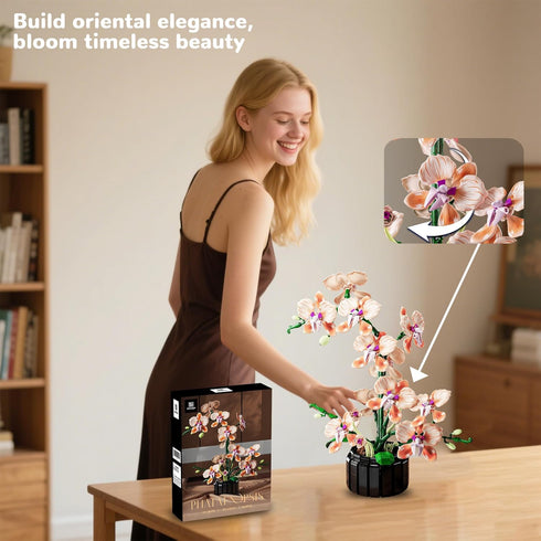 Nayihoop Sets Orchid Building Artificial Flowers Plant Gifts Her Adults Girls Botanical Collection for Home Kitchen