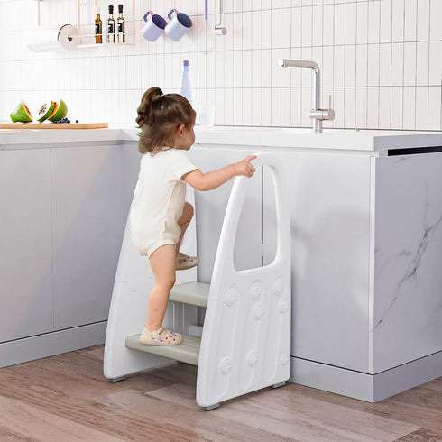 Counter, Toddler Step Stool for Bathroom Sink, Kids Two Step Stool for Toilet Potty Training and Kitchen Children Step