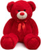 Huge Teddy Bear Stuffed Animal, Giant Plush with Red Ribbon Bow, Valentine's Day Gift for Girlfriend and Kids, 36 Inch