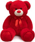 Huge Teddy Bear Stuffed Animal, Giant Plush with Red Ribbon Bow, Valentine's Day Gift for Girlfriend and Kids, 36 Inch