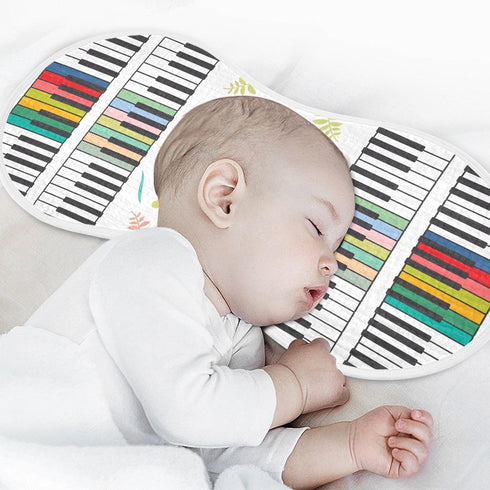 YYZZH 1 Pack 100% Colorful Piano Keyboard Music Note Muslin Burp Cloths for Baby Soft Cotton Baby Washcloths Bibs