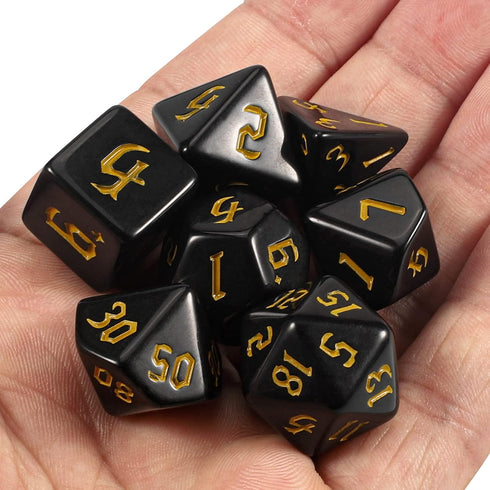 CiaraQ DND Polyhedral Dice Set with Dice Bag for Dungeons and Dragons RPG Table Games