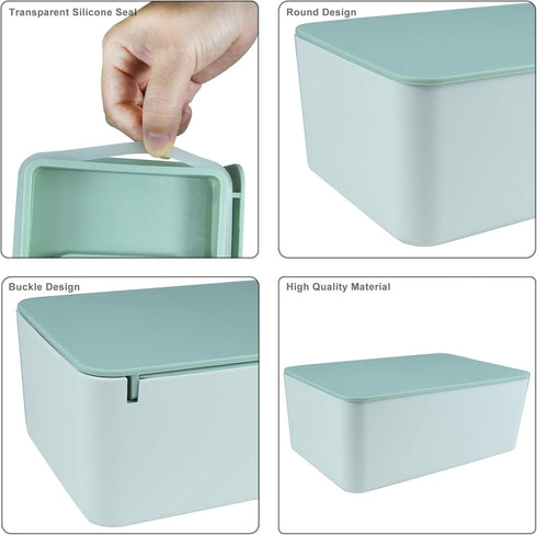 Green Lid Wet Wipe Dispenser - Tissue Storage Box for Home & Car