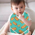 IHCVHQX 1 Pack Baby Feeding Bibs with Catcher Pocket Hot Dogs Green Toddler Sleeveless Teething Bib
