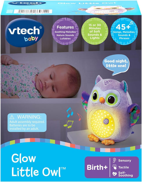 VTech Baby Glow Little Owl Sleep Soother with Cry Detection - Purple