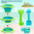 Beach Toys, Sand Box Toys for Kids Outdoor, 2.5L Silicone Collapsible Bucket, Dinosaur Watering Can, Shovels for Summer