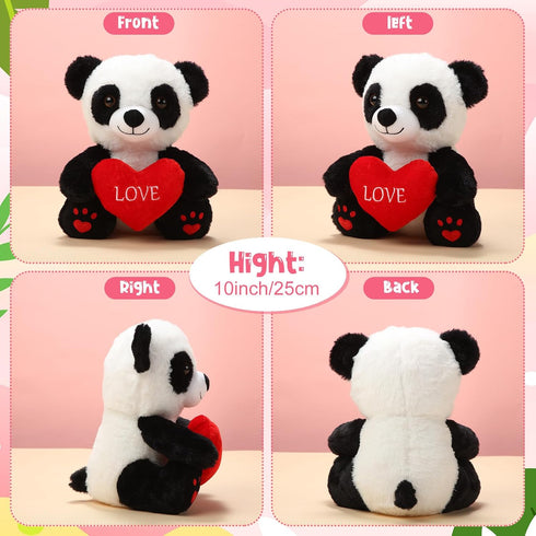 10 Inch Graduation Gifts Plush Panda, Soft Stuffed Animal with Love Heart, Cute Gift for Boys and Girls