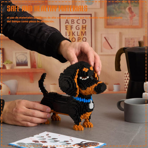XinLiangDian 3D 2100 Set,Animals 14+Boys Dachshund Dog Puzzle PCS Building Blocks Gifts Compatible with Mini Legos