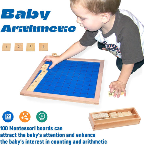 3+ Counting 1-100 13.7" 13.7 0.4" Montessori Toys for Year Old Hundred Board, Consecutive Numbers for Learning
