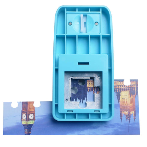 Puzzle Punch DIY Jigsaw Puzzle Piece Cutter - Personalized Custom Photo Puzzle Making Tool (Cerulean Blue)