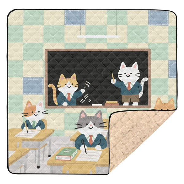 EtherSpher Cats Study School Cartoon Cute Large Stylish Baby Playmat for Floor Lightweight