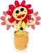 Musical Sing and Dancing Sunflower - Soft Plush Funny Creative Saxophone Singing Toy (Pink)