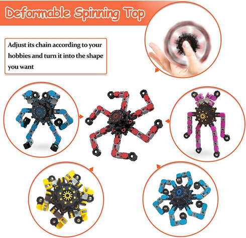 Sengtin 20pcs Random Fidget Spinners,DIY Deformable Robot Fingertip Toys,Decompression Spinner,Deformable Creative