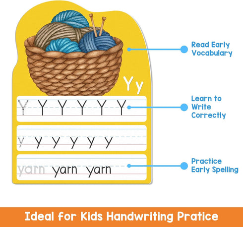 1-3, 13 26 Alphabet Writing Practice Cards, Handwriting Letter Educational for Kindergarten & Grade Double-Sided