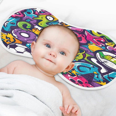 YEGAME Set 1 11 22 Inch Muslin Baby Burp Cloths of - Graffiti Super Absorbent Cotton Burping Rags Soft Baby Washcloths
