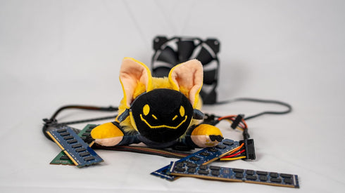 V3 Boss Monsta Protobean Plushie Yellow | Soft & Squishy Collectible Plush Toy | Adorable Robot Bean Plush for Snuggles