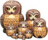 10pcs Set Moonmo Brown Owl Handmade Wooden Russian Nesting Dolls Matryoshka Dolls