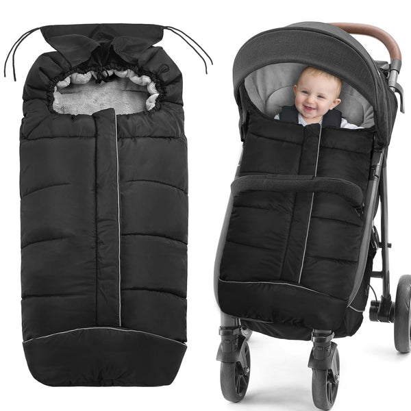 Pugwoy Universal Baby Footmuff for Strollers,Stroller Cover for Winter with Hooded Design,Waterproof and