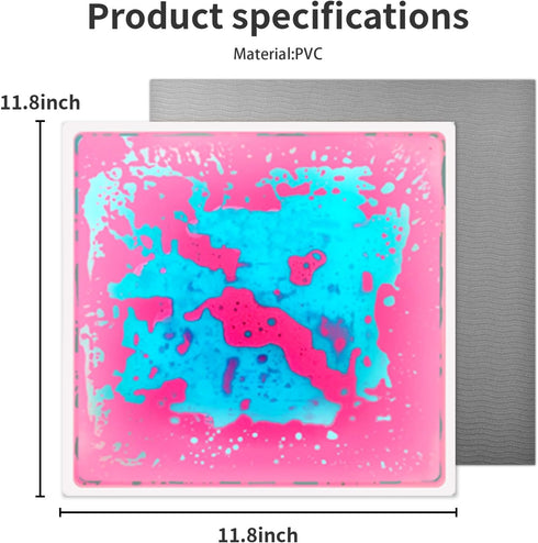4 Pack Indoor12x12inch Sensory Liquid Floor Tiles for Kids: Liquid Fusion Activity Mat with One-Piece Glue-Free Sealing