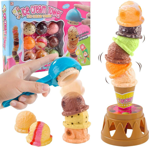 Ice Cream Toy Stacking Tower - Balancing and Stackable Scoop Ice Cream