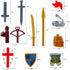 Medieval Knight Weapons Pack Accessories Set, Building Block Toy Armor Helmet Shield Bow Arrow for Mini Figures Gift