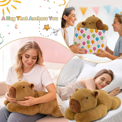 24" 3.3 lb QUIRAI Weighted Stuffed Animals Capybara Plush, | Capybara Stuffed Animal, Pillowfort Weighted Plush Animals
