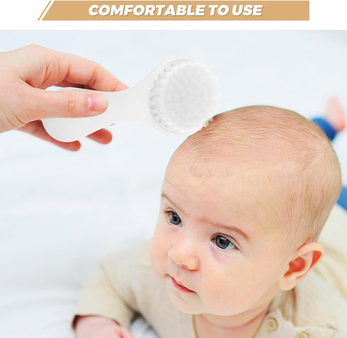 Set TOYANDONA Hair Brush and Comb Soft Bristles Newborn Hair Comb Cradle Cap Brush Gentle Scalp Massage Grooming Kit