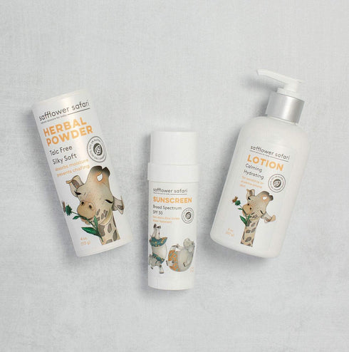 Safflower Safari Herbal Baby Powder - All-Natural,Talc-Free Organic Arrowroot, Hypoallergenic, Vegan Made in USA by