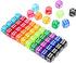 jrceliy 50 Set, 14mm 6 Pieces Dice Bulk Sided Colored Dices for Board Games, Math Learning,Classroom