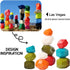 Tucimibo Set, Jumbo Balancing Stones Toy Polyhedral Plastic Stacking Rocks Educational Creative Preschool Arts Learning