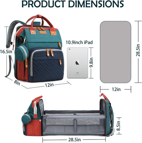 CESAILT Backpack, Diaper Bag Multifunction Waterproof Diaper Bag for Baby, with Diaper Changing Station, Newborn