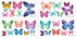 DECOWALL DS9-1302 30 Vibrant Butterflies Kids Wall Stickers, Peel and Stick Removable Decals for Nursery