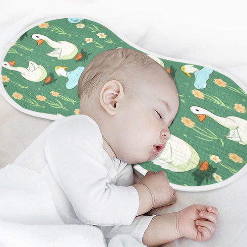 Bulletgxll Set 4, Cartoon Ducks Unisex Baby Burp Cloths of Soft Absorbent Organic Cotton Muslin Burping Cloths