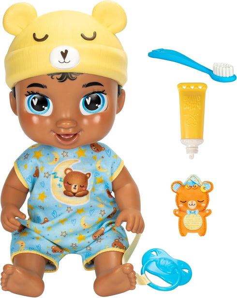 Baby Alive Lil Dreamer Snoozer Bear Sleepy Boy Baby Doll Set, Black Hair, Fun Sleepover Theme for Kids